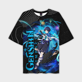 Мужская футболка oversize 3D с принтом Скарамуш   Геншин Импакт в Ухте,  |  | Тематика изображения на принте: 