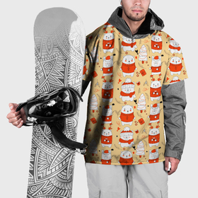 Накидка на куртку 3D с принтом New year bears в Санкт-Петербурге, 100% полиэстер |  | 