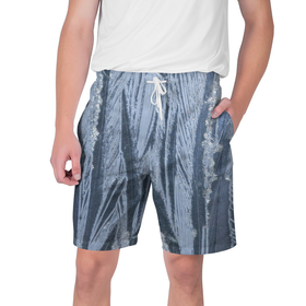 Мужские шорты 3D с принтом Морозный узор 2 в Кировске,  полиэстер 100% | прямой крой, два кармана без застежек по бокам. Мягкая трикотажная резинка на поясе, внутри которой широкие завязки. Длина чуть выше колен | 