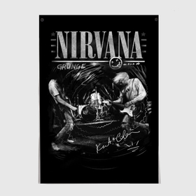 Постер с принтом Nirvana music , 100% бумага
 | бумага, плотность 150 мг. Матовая, но за счет высокого коэффициента гладкости имеет небольшой блеск и дает на свету блики, но в отличии от глянцевой бумаги не покрыта лаком | 