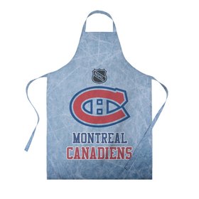Фартук 3D с принтом Montreal Canadiens   NHL в Курске, 100% полиэстер | общий размер — 65 х 85 см, ширина нагрудника — 26 см, горловина — 53 см, длина завязок — 54 см, общий обхват в поясе — 173 см. Принт на завязках и на горловине наносится с двух сторон, на основной части фартука — только с внешней стороны | Тематика изображения на принте: 