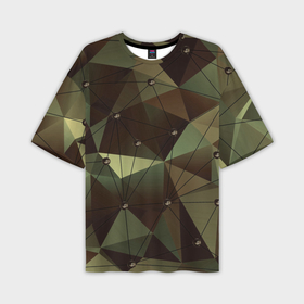 Мужская футболка OVERSIZE 3D с принтом Геометрическая абстракция из треугольников в Белгороде,  |  | 