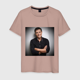 Мужская футболка хлопок с принтом Юра Шатунов в Белгороде, 100% хлопок | прямой крой, круглый вырез горловины, длина до линии бедер, слегка спущенное плечо. | Тематика изображения на принте: 