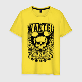 Мужская футболка хлопок с принтом Разыскивается ковбой скелет в Тюмени, 100% хлопок | прямой крой, круглый вырез горловины, длина до линии бедер, слегка спущенное плечо. | 