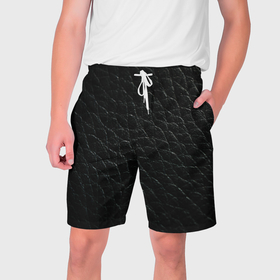 Мужские шорты 3D с принтом Кожа в черном цвете в Белгороде,  полиэстер 100% | прямой крой, два кармана без застежек по бокам. Мягкая трикотажная резинка на поясе, внутри которой широкие завязки. Длина чуть выше колен | 