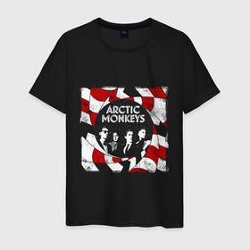 Мужская футболка хлопок с принтом Arctic monkeys band в Санкт-Петербурге, 100% хлопок | прямой крой, круглый вырез горловины, длина до линии бедер, слегка спущенное плечо. | 