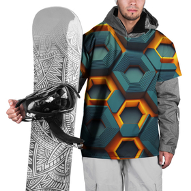 Накидка на куртку 3D с принтом Разлом с выдвигающимися разноцветными плитами в Тюмени, 100% полиэстер |  | Тематика изображения на принте: 