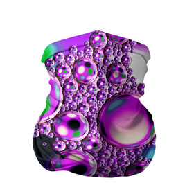 Бандана-труба 3D с принтом Фиолетовые пузыри в Новосибирске, 100% полиэстер, ткань с особыми свойствами — Activecool | плотность 150‒180 г/м2; хорошо тянется, но сохраняет форму | 