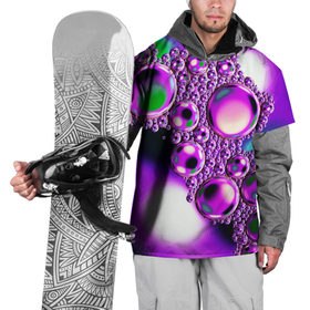 Накидка на куртку 3D с принтом Фиолетовые пузыри , 100% полиэстер |  | 
