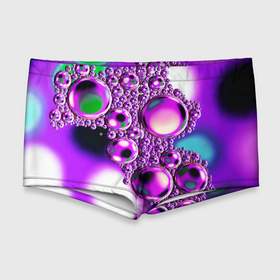 Мужские купальные плавки 3D с принтом Фиолетовые пузыри в Екатеринбурге, Полиэстер 85%, Спандекс 15% |  | Тематика изображения на принте: 