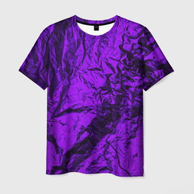 Мужская футболка 3D с принтом Фиолетовая фольга в Тюмени, 100% полиэфир | прямой крой, круглый вырез горловины, длина до линии бедер | 