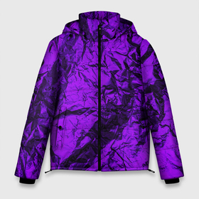 Мужская зимняя куртка 3D с принтом Фиолетовая фольга в Тюмени, верх — 100% полиэстер; подкладка — 100% полиэстер; утеплитель — 100% полиэстер | длина ниже бедра, свободный силуэт Оверсайз. Есть воротник-стойка, отстегивающийся капюшон и ветрозащитная планка. 

Боковые карманы с листочкой на кнопках и внутренний карман на молнии. | Тематика изображения на принте: 