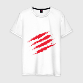 Мужская футболка хлопок с принтом Четыре рваных полосы в Екатеринбурге, 100% хлопок | прямой крой, круглый вырез горловины, длина до линии бедер, слегка спущенное плечо. | 