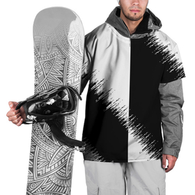 Накидка на куртку 3D с принтом Белая и чёрная полоса в Тюмени, 100% полиэстер |  | Тематика изображения на принте: 