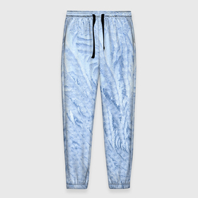 Мужские брюки 3D с принтом Морозный узор в Санкт-Петербурге, 100% полиэстер | манжеты по низу, эластичный пояс регулируется шнурком, по бокам два кармана без застежек, внутренняя часть кармана из мелкой сетки | 
