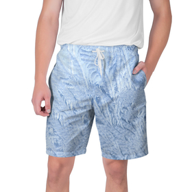 Мужские шорты 3D с принтом Морозный узор в Кировске,  полиэстер 100% | прямой крой, два кармана без застежек по бокам. Мягкая трикотажная резинка на поясе, внутри которой широкие завязки. Длина чуть выше колен | 