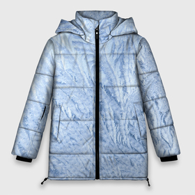 Женская зимняя куртка Oversize с принтом Морозный узор в Курске, верх — 100% полиэстер; подкладка — 100% полиэстер; утеплитель — 100% полиэстер | длина ниже бедра, силуэт Оверсайз. Есть воротник-стойка, отстегивающийся капюшон и ветрозащитная планка. 

Боковые карманы с листочкой на кнопках и внутренний карман на молнии | 