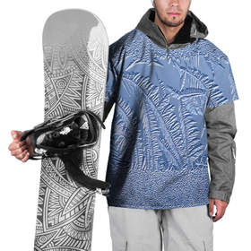 Накидка на куртку 3D с принтом Морозный узор 7 в Санкт-Петербурге, 100% полиэстер |  | Тематика изображения на принте: 