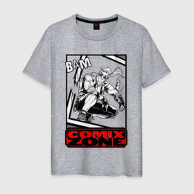 Мужская футболка хлопок с принтом Comix zone   Sketch , 100% хлопок | прямой крой, круглый вырез горловины, длина до линии бедер, слегка спущенное плечо. | 