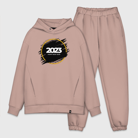 Мужской костюм хлопок OVERSIZE с принтом happy new year 2023 brush в Архангельске,  |  | Тематика изображения на принте: 