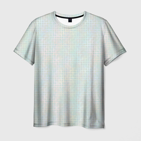 Мужская футболка 3D с принтом Многоцветный, в пастельных тонах , сетчатый узор в Новосибирске, 100% полиэфир | прямой крой, круглый вырез горловины, длина до линии бедер | 