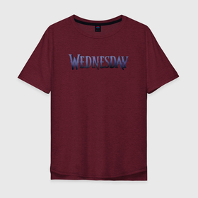 Мужская футболка хлопок Oversize с принтом logotype Wednesday в Белгороде, 100% хлопок | свободный крой, круглый ворот, “спинка” длиннее передней части | Тематика изображения на принте: 