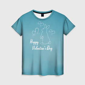 Женская футболка 3D с принтом Счастливый день валентина , 100% полиэфир ( синтетическое хлопкоподобное полотно) | прямой крой, круглый вырез горловины, длина до линии бедер | 