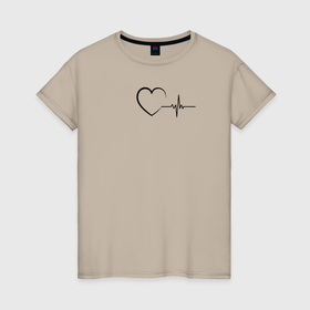 Женская футболка хлопок с принтом Живое сердце в Екатеринбурге, 100% хлопок | прямой крой, круглый вырез горловины, длина до линии бедер, слегка спущенное плечо | 
