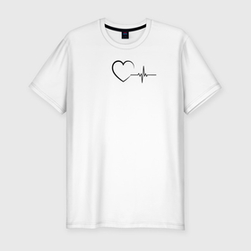Мужская футболка хлопок Slim с принтом Живое сердце в Екатеринбурге, 92% хлопок, 8% лайкра | приталенный силуэт, круглый вырез ворота, длина до линии бедра, короткий рукав | 