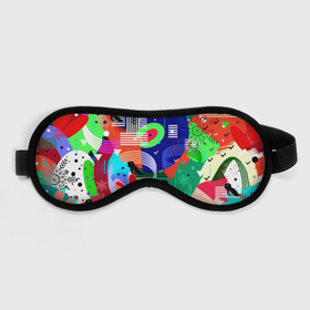 Маска для сна 3D с принтом Птички, снежинки и заячьи ушки в городе Новоалтайск, внешний слой — 100% полиэфир, внутренний слой — 100% хлопок, между ними — поролон |  | 