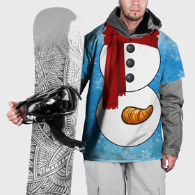 Накидка на куртку 3D с принтом Снеговик затейник в Тюмени, 100% полиэстер |  | 