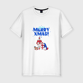 Мужская футболка хлопок Slim с принтом Mission merry Xmas в Санкт-Петербурге, 92% хлопок, 8% лайкра | приталенный силуэт, круглый вырез ворота, длина до линии бедра, короткий рукав | 