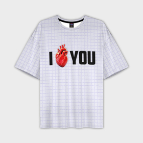 Мужская футболка oversize 3D с принтом I love you   сердце ,  |  | 