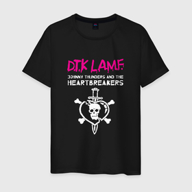 Мужская футболка хлопок с принтом Johnny Thunders and The Heartbreakers панк рок группа в Тюмени, 100% хлопок | прямой крой, круглый вырез горловины, длина до линии бедер, слегка спущенное плечо. | Тематика изображения на принте: 