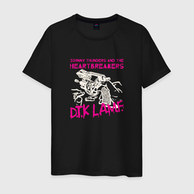Мужская футболка хлопок с принтом Johnny Thunders and The Heartbreakers панк рок группа в Тюмени, 100% хлопок | прямой крой, круглый вырез горловины, длина до линии бедер, слегка спущенное плечо. | Тематика изображения на принте: 