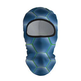 Балаклава 3D с принтом Синии шестигранники в Новосибирске, 100% полиэстер, ткань с особыми свойствами — Activecool | плотность 150–180 г/м2; хорошо тянется, но при этом сохраняет форму. Закрывает шею, вокруг отверстия для глаз кайма. Единый размер | 