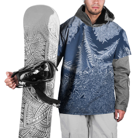 Накидка на куртку 3D с принтом Морозный узор 11 в Санкт-Петербурге, 100% полиэстер |  | Тематика изображения на принте: 