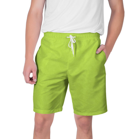 Мужские шорты 3D с принтом Текстурированный ярко зеленый салатовый в Тюмени,  полиэстер 100% | прямой крой, два кармана без застежек по бокам. Мягкая трикотажная резинка на поясе, внутри которой широкие завязки. Длина чуть выше колен | 