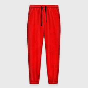 Мужские брюки 3D с принтом Ярко красный с текстурой мрамора в Белгороде, 100% полиэстер | манжеты по низу, эластичный пояс регулируется шнурком, по бокам два кармана без застежек, внутренняя часть кармана из мелкой сетки | 