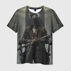 Мужская футболка 3D с принтом Bloodborne охотник в Тюмени, 100% полиэфир | прямой крой, круглый вырез горловины, длина до линии бедер | 