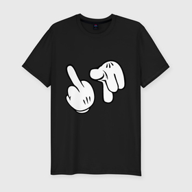 Мужская футболка хлопок Slim с принтом Hands   fuck you в Новосибирске, 92% хлопок, 8% лайкра | приталенный силуэт, круглый вырез ворота, длина до линии бедра, короткий рукав | 