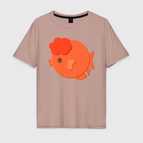 Мужская футболка хлопок Oversize с принтом Золотая красивая рыбка в Петрозаводске, 100% хлопок | свободный крой, круглый ворот, “спинка” длиннее передней части | Тематика изображения на принте: 