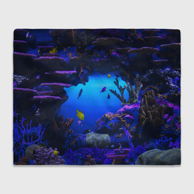 Плед 3D с принтом Морской аквариум , 100% полиэстер | закругленные углы, все края обработаны. Ткань не мнется и не растягивается | Тематика изображения на принте: 
