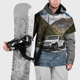 Накидка на куртку 3D с принтом Chrysler Jeep Rubicon преодолевает водную преграду в Тюмени, 100% полиэстер |  | 