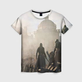 Женская футболка 3D с принтом Революция ассасинов в Белгороде, 100% полиэфир ( синтетическое хлопкоподобное полотно) | прямой крой, круглый вырез горловины, длина до линии бедер | 