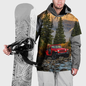 Накидка на куртку 3D с принтом Chrysler Jeep Wrangler Rubicon в горах , 100% полиэстер |  | 