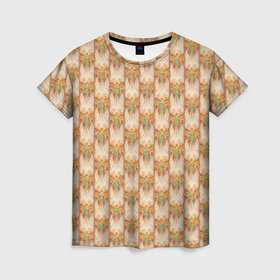 Женская футболка 3D с принтом Античный орнамент в Кировске, 100% полиэфир ( синтетическое хлопкоподобное полотно) | прямой крой, круглый вырез горловины, длина до линии бедер | 