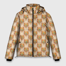 Мужская зимняя куртка 3D с принтом Античный орнамент в Новосибирске, верх — 100% полиэстер; подкладка — 100% полиэстер; утеплитель — 100% полиэстер | длина ниже бедра, свободный силуэт Оверсайз. Есть воротник-стойка, отстегивающийся капюшон и ветрозащитная планка. 

Боковые карманы с листочкой на кнопках и внутренний карман на молнии. | 