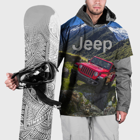 Накидка на куртку 3D с принтом Chrysler Jeep Wrangler Rubicon   горы , 100% полиэстер |  | 