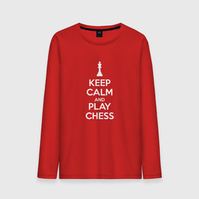 Мужской лонгслив хлопок с принтом Keep calm and play chess в Тюмени, 100% хлопок |  | Тематика изображения на принте: 